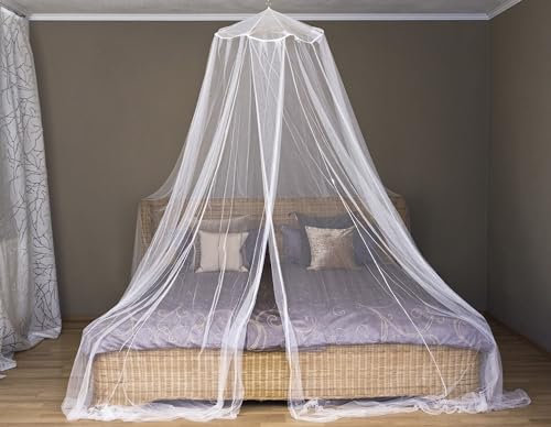 BERGER Großes Moskitonetz Bett für Doppelbett, Einzelbett, Betthimmel, Mückennetz Feinmaschiges als Moskitoschutz, Fliegennetz Moskitonetze für Reise und zu Hause Indoor Outdoor - 200 x 220 cm
