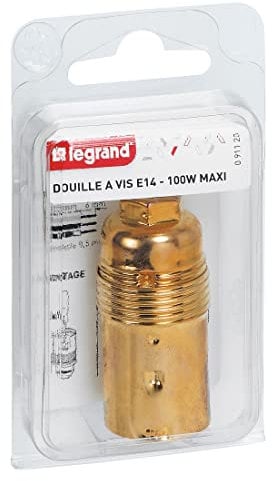 Legrand - Douille pour ampoule E14 - acier laitonné