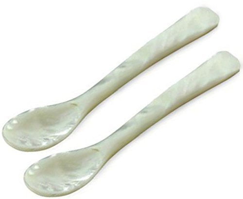 SILBERKANNE Perlmuttlöffel Kaviarlöffel Eierlöffel L 11cm 2er set eckig. Hochwertiges und stabiles Produkt in Premium Ausführung