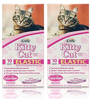 Alfapet Kitty Katze pfanne wegwerf, Elastic Liners- Giant Size wurf Boxen- mit sta-Put Technik, 10 GRAF, 2er-Pack