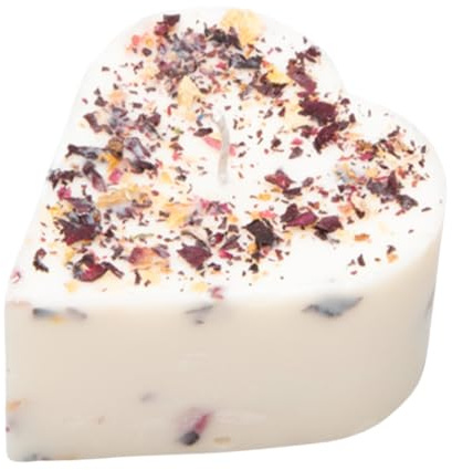 Beauty Scents Small Heart-Shaped Scented Candle with Rose Petals, Champagne & Roses