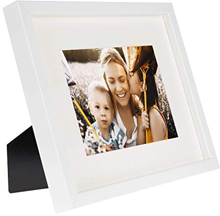 BD ART 8 x 10-Inch Picture Photo Frame with mount for 5 x 7-Inch photo, WHITE