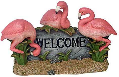 Design Toscano Pinker Flamingo - Welcome-Schild