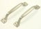 2 x Brushed Nickel Shaker Style D Handle. Kitchen or Cupboard Handles