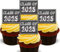 Class of 2025 Graduation Chalkboard, Edible Cupcake Toppers - Stand-up Wafer Cake Decorations (Pack of 12)