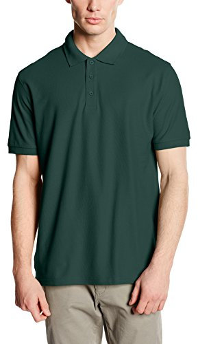 Fruit of the Loom Men's Polo Shirt - Green - Medium