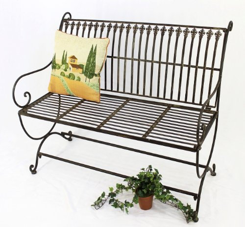 DanDiBo Gartenbank Metall Braun Wetterfest 2-Sitzer Finca 102 cm Bank Garten Sitzbank Eisen