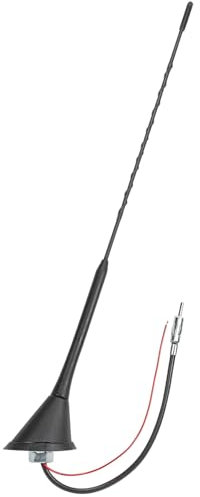 tomzz Audio 1000-000 Dachantenne 16V-Look AM/FM integr. Verstärker 20cm Kabel DIN-Stecker kompatibel mit Audi Opel Seat Skoda VW Anti Noise