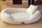 tierlando® Nonplusultra Lennart orthopädisches Hundebett mit Visco Plus | Kunstleder | Premium-Lounge Gr. M 85 cm Creme