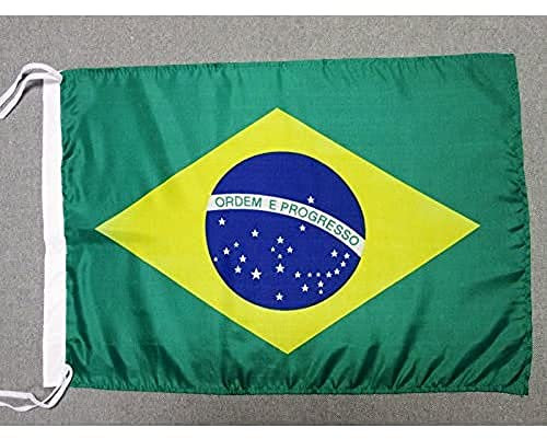 AZ FLAG - Drapeau Brésil - 45x30 cm - Pavillon Brésilien Polyester Léger Avec Deux Cordelettes - 20g
