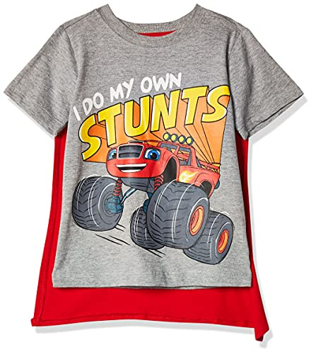Nickelodeon Boys' Toddler Blaze and The Monster Machines Cape T-Shirt, Heather Grey, 5T