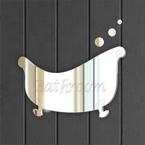 Bathroom Wall Mounted Acrylic Mirror Plaque: Frameless, Easy to Stick, Strong, Lightweight
