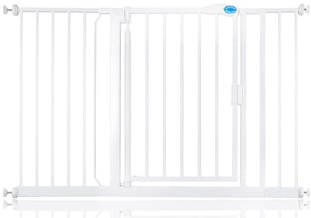Bettacare Auto Close Stair Gate, 125.4cm - 132.4cm, White, Pressure Fit Safety Gate, Baby Gate, Safety Barrier for Doors Hallways and Spaces, Easy Installation