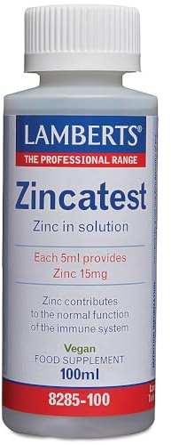 Lamberts Zincatest Liquid – Zinc Sulphate Solution – Suitable for Vegans - 100ml