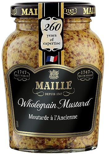 Maille Wholegrain Mustard since 1747 for pork, beef, and salad dressings 210 g