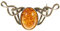 Damen-Brosche 925 Sterlingsilber Bernstein/Schmuck/Broschen