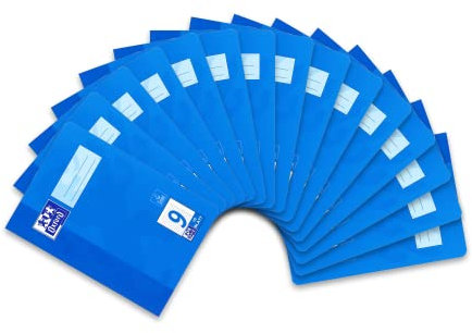 Oxford Schulheft A5, 16 Blatt, Lineatur 9, liniert, 15 Stück