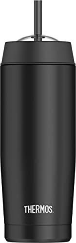 Thermos Tasse isotherme avec paille Noir 45 ml
