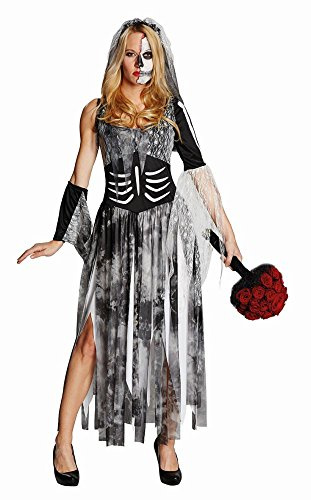 Rubie`s Damen Kostüm Zombiebraut Brautkleid zum Zombie Halloween Gr.46