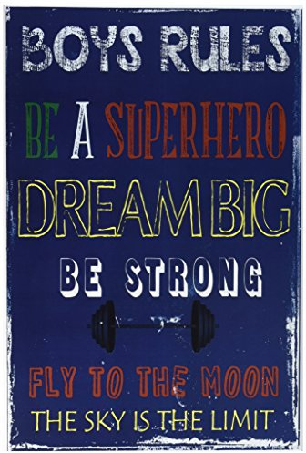 The Kids Room by Stupell Wandschild Boys Rules The Sky is The Limit