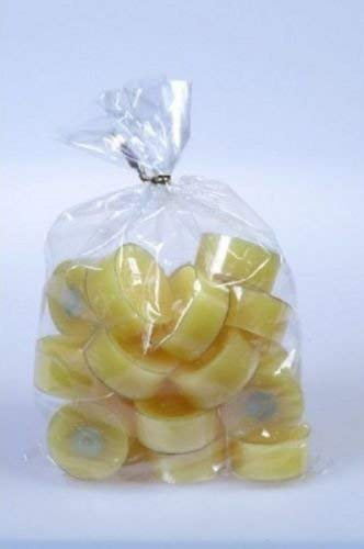 20 original Dänische Teelichter ohne Duft im Acryl-Cup farbig durchgefärbt lemon gelb