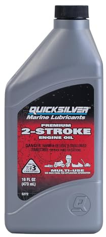 Quicksilver Premium 2-Stroke Engine Oil – Outboards, PWCs, Snowmobiles and Motorcycles - 1 Pint