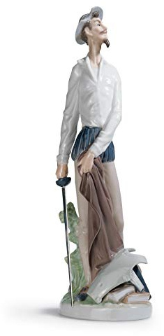 LLADRÓ Figura Don Quijote Erguido. Figura Don Quijote de Porcelana.