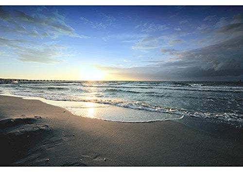 Modern Picture Fotodruck Kunstdruck Ostsee Meer Strand Sonnenuntergang Wandbild Wanddekorartion Wohnzimmer Schlafzimmer Landschaft 70 x 50 cm