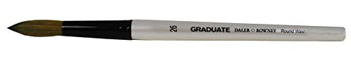 Daler Rowney - 212189026 - Kit De Loisirs Créatifs - Pinceau Rond Graduate en Poils De Poney/synthétiques pour Effet Badigeon - Taille 26, Naturel
