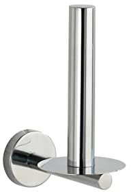 WENKO Ersatzrollenhalter Mod. Bosio Shine, Wandhalter für Toilettenpapier aus Edelstahl, glänzende Oberfläche, 8 x 18 x 12,5 cm