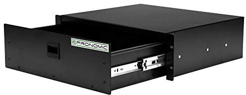 Pronomic RD-103 Rackschublade 3 HE (Schublade für 19 Zoll Rack, Snaplock, Stahlblech) schwarz
