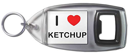 I Love Heart Ketchup - Portachiavi apribottiglie in plastica