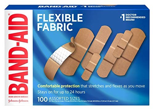 BAND-AID® Brand Flexible Fabric Bandages Assorted, 100 Count