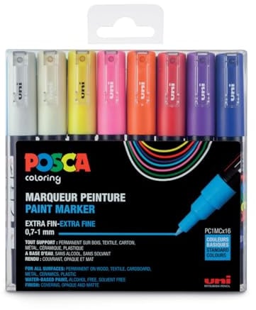 uni-ball Pigmentmarker POSCA PC-1MC, 16er Etui
