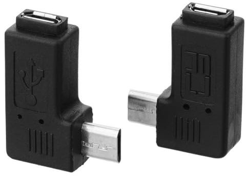 Cablecc 2 connettori lunghi 9 mm 90 gradi angolo sinistro e destro Micro USB 2.0 5 pin maschio a femmina adattatore di estensione Cablecc