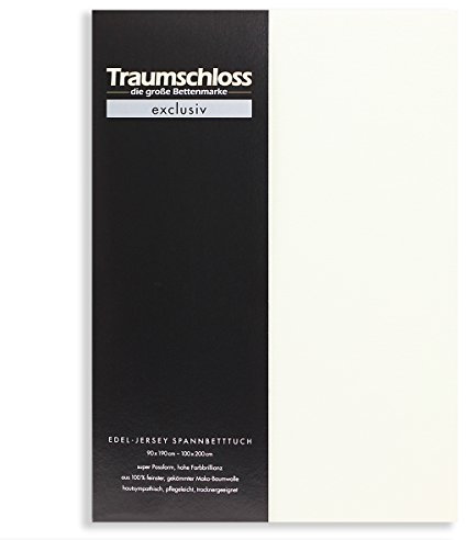 Traumschloss Edel-Jersey Spannbetttuch »Exclusiv« 100% Mako Baumwolle, hochwertige Verarbeitung und hohe Farbbrillanz 90-100x200 Schnee
