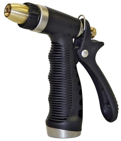 KERBL Sprühbrause Komfort mit Messingeinsatz (Sprühkopf stufenlos einstellbar, 26,5 x 14,5 x 3,5 cm Brausekopf aus Metall) 15741