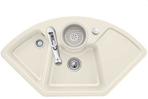 Villeroy & Boch Solo Eck Ivory Keramik-Eckpüle Beige Auflagebecken Küche Einbau