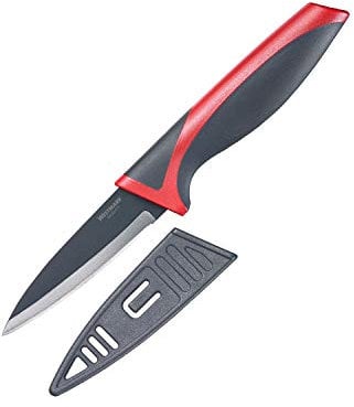 Westmark Cuchillo pelador para verduras, Longitud de la hoja: 8 cm, Con protección de la hoja, Acero inoxidable/plástico, Antracita/rojo, 14522280
