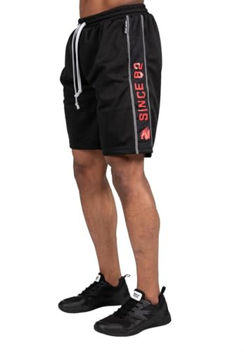 Gorilla Wear functional mesh shorts (BLACK/RED, S/M)
