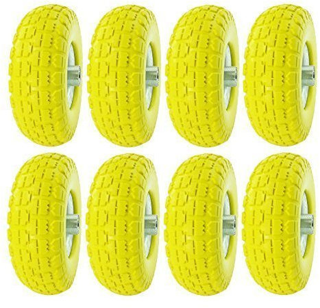 First4spares - Roue axe roulements & pneu caoutchouc solide 25cm pour chariot/brouette - Lot de 1,2,4,6,8-8