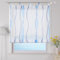 ESLIR Raffrollo mit Schlaufen Gardinen Küche Raffgardinen Transparent Schlaufenrollo Vorhänge Mit Wellen-Druck Modern Voile Blau BxH 120x140cm 1 Stück