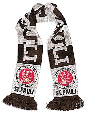FC St. Pauli Streifen Schal Fanschal Scarf (braun/weiß, one Size)