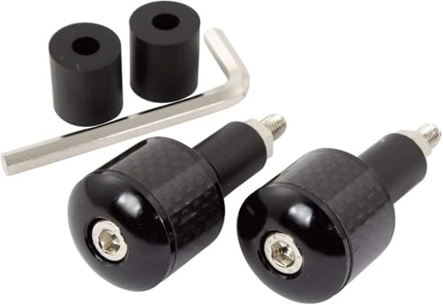 Motorcycle Bar Ends Universal With Carbon Fibre Inset Black CNC Machined Bar End Weights