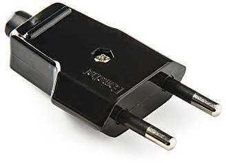 FAMATEL - Clavija pequeña | Contactos fabricados en latón niquelado |10A | 250V | Negro