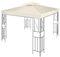 Flexzion Ersatz-Pavillon-Überdachung für Pavillon, 2,5 x 2,5 m, wasserdichte Abdeckung – Doppelstöckige UV30-Abdeckung für Vordächer, Garten, Terrasse, Hof, Zelt (Elfenbein)