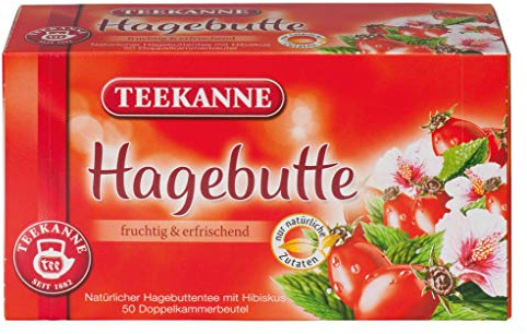 TEEKANNE Hagebuttentee Familienpackung 175g – Früchtetee mit Hibiskus – natürlich, aromatisch & vollmundig – großer Vorrat für die ganze Familie – Rainforest Alliance Zutaten