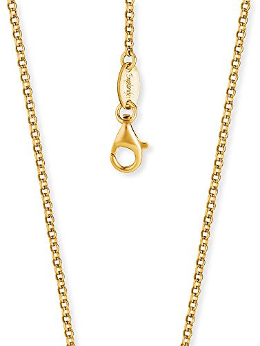 Engelsrufer Damen Halskette Erbskette aus vergoldetem 925er-Sterlingsilber, Stärke 2,1 mm, Länge 80cm, Karabinerverschluss, nickelfrei, ERN-80-G