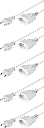 5er Set WireThinX Euro Verlängerung weiß 3,0 m