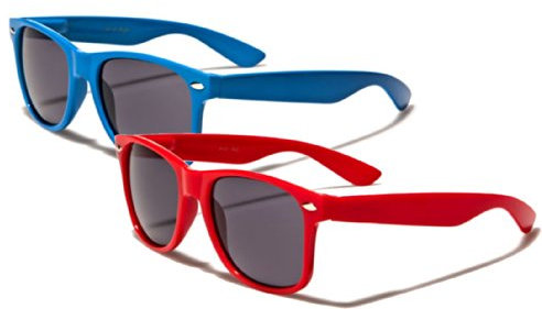 Boolavard Polarisierte Sonnenbrille für Herren und Damen, Retro-Sonnenbrille für Herren, UV400-Schutz (Tönung Rot + Blau)